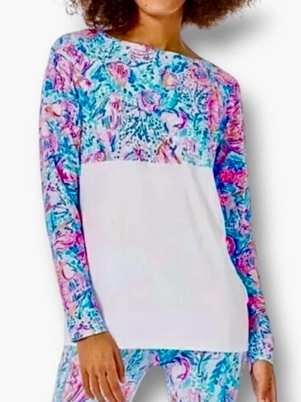 Lilly Pulitzer Finn Long-Sleeve Top, Treasure Trove, Size Medium (M)